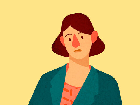 Professional woman avatar flat design illustration
