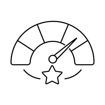 High Performance Gauge Speedometer with Star Icon for Quality Rating and Professional Achievement