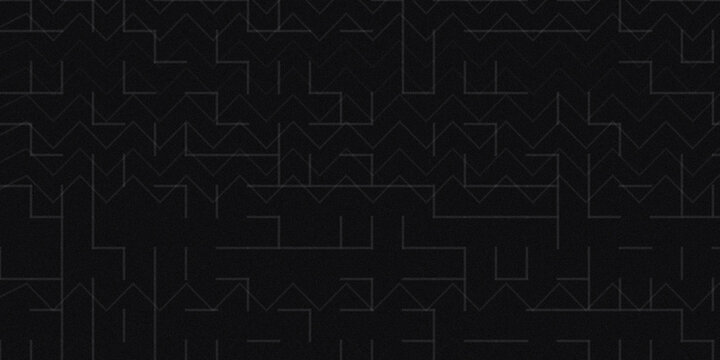 Abstract digital maze background with dark geometric circuit lines offers high tech aesthetic for cybersecurity illustrations.