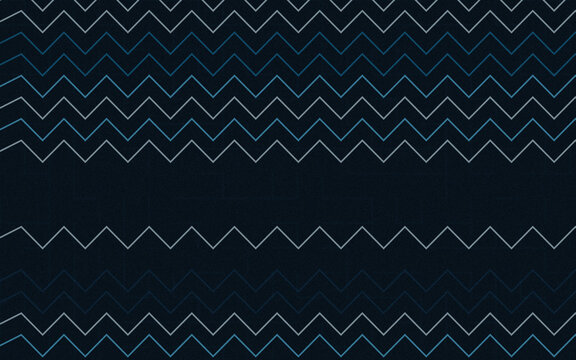 Repeating horizontal zigzag chevron lines in shades of blue and gray on dark navy background for modern texture design.