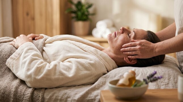 Relaxing Facial Massage at a Spa