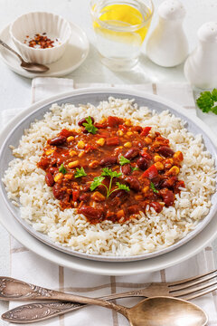 Picadillo Vegetariano con Frijoles on a plate