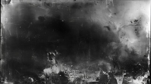 Abstract Darkroom Texture with Chemical Effects in Film Developing Process Captured in Black and White