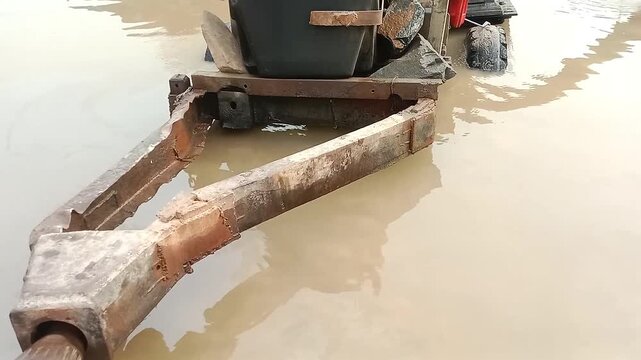 4K Heavy Duty Water Pump Draining Muddy Water at Construction Site