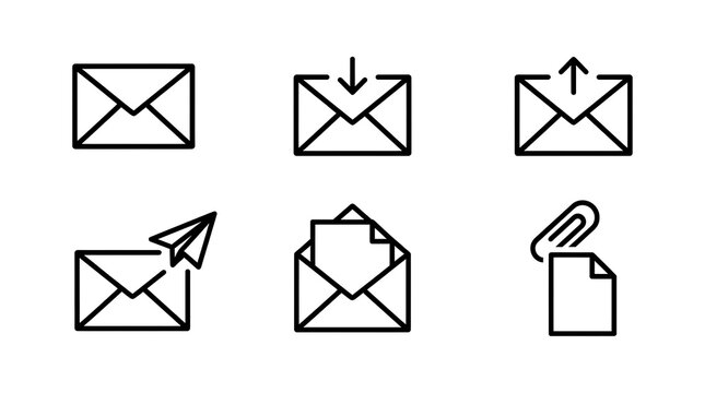 Minimalist Email and Communication Outline Icon Set