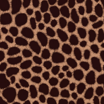 A detailed, seamless texture of leopard print with realistic fur edges, perfect for fashion or design backgrounds.