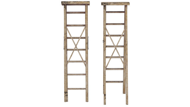 3d rendering old wooden ladder in simple design and structure