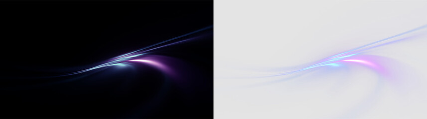 Fototapeta premium Colorful light waves on a transparent background moving softly across the space in a smooth pattern during daytime