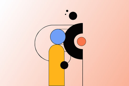 Modern Geometric Abstract Illustration with Minimalist Shapes