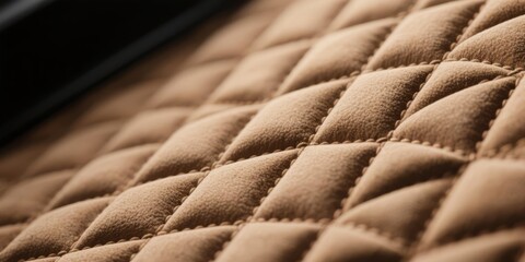 Obraz premium Seamless diamond quilted brown suede or Alcantara fabric pattern