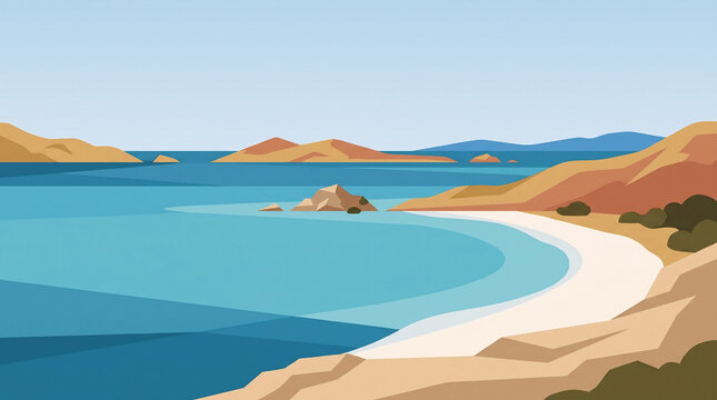 Geometric Turquoise Lagoon and Dry Islands in NTT
