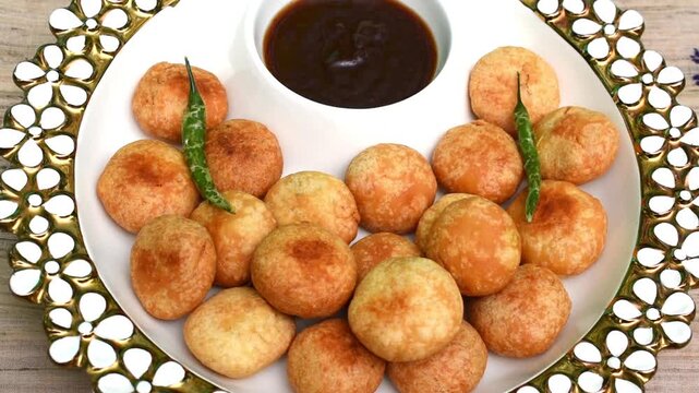 Diwali festival snack moongdal kachodi with homemade emli chutney