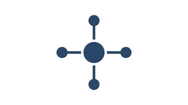 Blue network distribution hub icon vector design representing data sharing connection