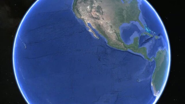 Video of rotating of planet Earth in space. Caribbean sea, nicaragua, costa rica, honduras, salvador, guatemala, belize, panama, cayman islands on geographical world map.