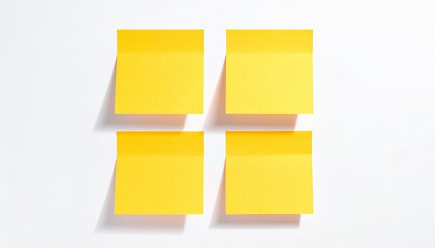 Four yellow sticky notes arranged in grid pattern