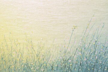 Obraz premium Serene wildflowers on textured pastel background