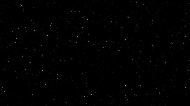 Green particles swirling in darkness motion graphic background