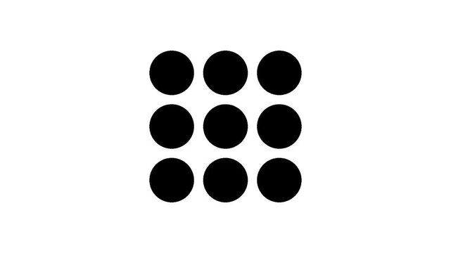Minimalist dot matrix grid loading animation progress indicator for digital interface user