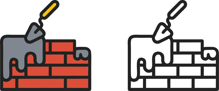 Brick Masonry Trowel Construction Icon