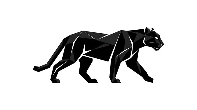 Black Panther Stylized Low Poly Geometric Vector Art