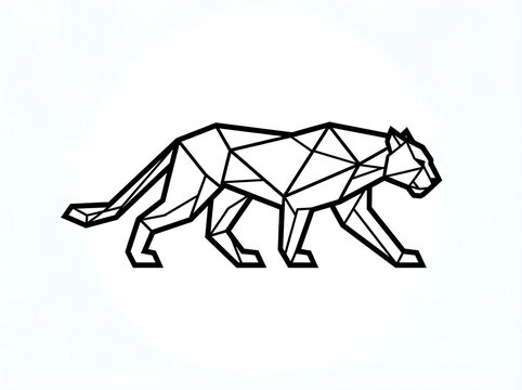 Black Panther Stylized Low Poly Geometric Vector Art