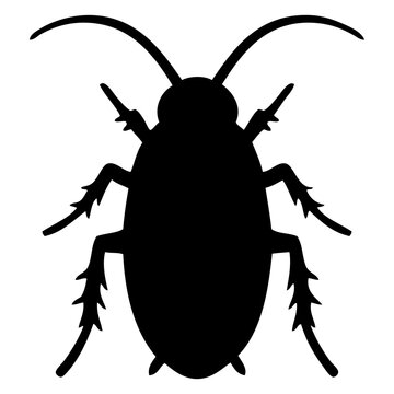 Icono con dibujo sencillo de la silueta de una cucaracha 