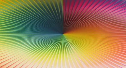 Fototapete 3D Vibrant Abstract Rainbow Radial Lines Background With Colorful Perspective Geometric Pattern  © MrH_Canvas