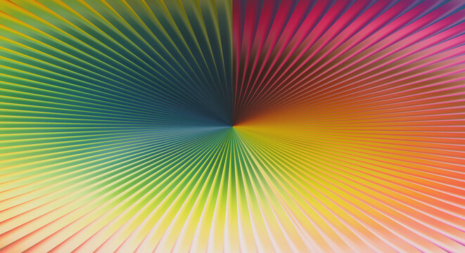 Vibrant Abstract Rainbow Radial Lines Background With Colorful Perspective Geometric Pattern