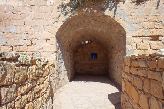 Stone entrance to the 'Petra tou Romiou' or 'Aphrodite's Rock' beach on the island of Cyprus
