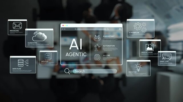 Digital Interface Displaying AI Technology Innovations for Business Automation with Various Features and Functionalities in a Modern Workplace Setting. Entropy.