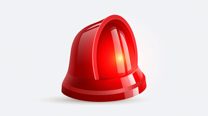 Fototapeta premium red emergency siren icon in flat vector style, isolated on a bright white background, security alert concept, warning signal, safety icon, technology, notification, design,