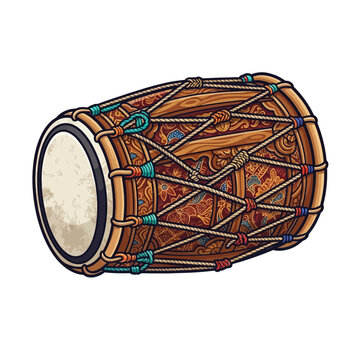 Showcasing Indonesian Kendang Drum Beautiful High-Quality Stock Image
