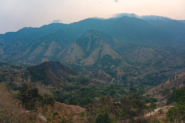 Fototapeta premium Beautiful rolling hills landscape in Enrekang showcasing the natural scenery of South Sulawesi Indonesia
