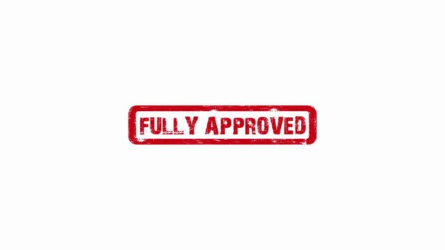Red Rubber Stamp Fully Approved Isolated on White