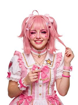 Teenage Cosplayer Colorful Wig