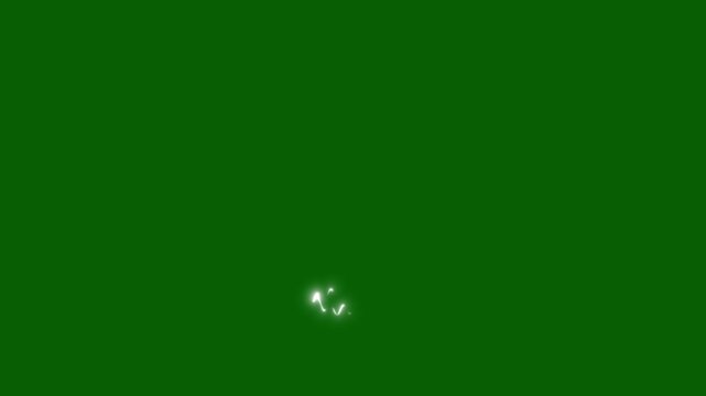 Bright Lightning Thunderstorm Energy Strike on Green Background, Electric lightning, lightning bolt strike dramatic storm animation. White light force effect on 4k animation, thunder lights overlay.