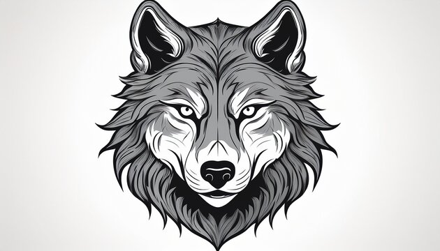 wolf head isolated on white background