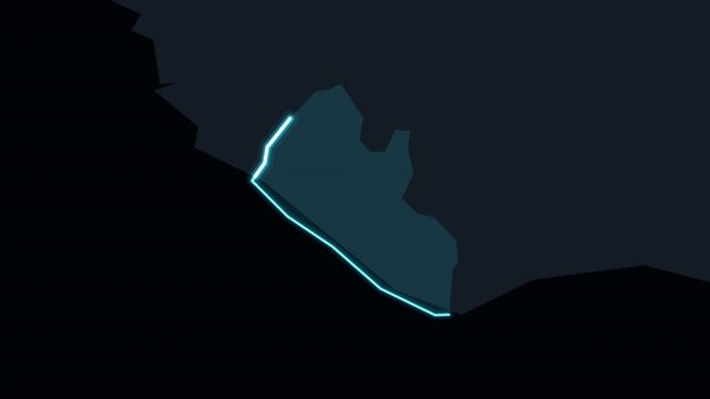 Liberia Country Highlighted on World Map in Glowing Zoom Animation