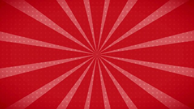 Retro Red Sunburst Background with Radial Stripes and Subtle Texture.