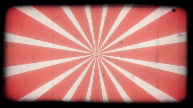 Retro Sunburst Background With Vintage Film Grain.
