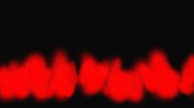 Stylized red flame shapes rising against black background with glowing motion effect.