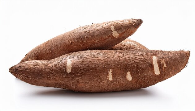 Raw Cassava Isolated On White Background