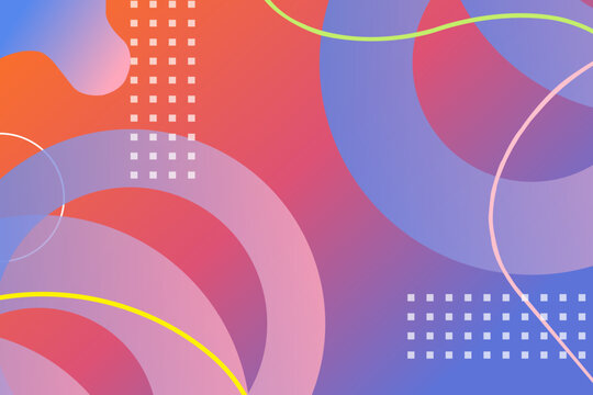Vibrant Abstract Gradient Background with Colorful Geometric Circles and Waves