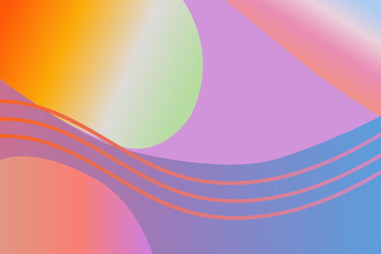 Vibrant Abstract Gradient Background with Pastel Wavy Lines and Curves