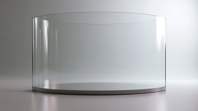 Empty Glass Podium Showcase for Product Display Presentation