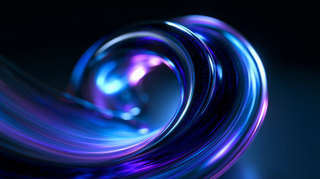 Abstract Glowing Liquid Wave 3D Render Background