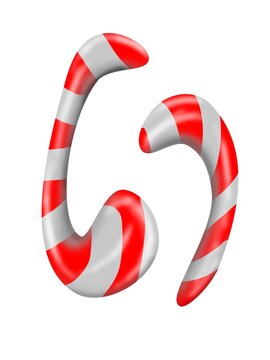 Red candy cane with white stripes welcomes Christmas Day