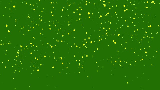 Golden Glitter Particle Overlay with Sparkling Dust, Shimmering Light and Magical Bokeh Effect on green Background, Elegant Gold Sparkle Animation for Luxury, Celebration, Wedding and Motion Graphics
