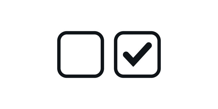 Empty and checked square checkbox icons for user interface selections.