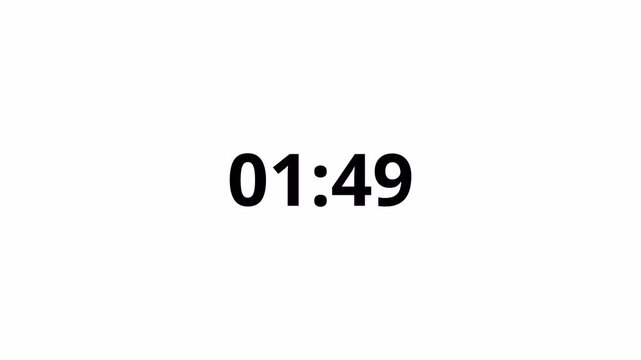 2 minute countdown timer complete in one minute , two minute countdown with alpha channel.
